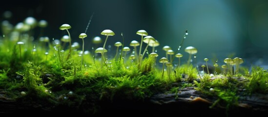 Enchanting Close-Up of Lush Green Moss Blanketing a Rocky Surface in Nature's Embrace