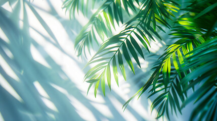 Tropic Shadows, Natures Green Canopy, Sunlight and Shadows Dancing on Palm Leaves