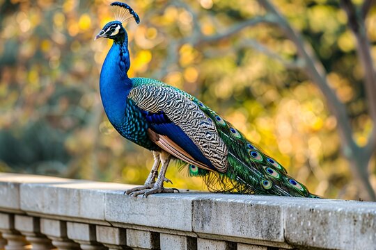 Peacock Perfectly Poses for a Picture in September Generative AI