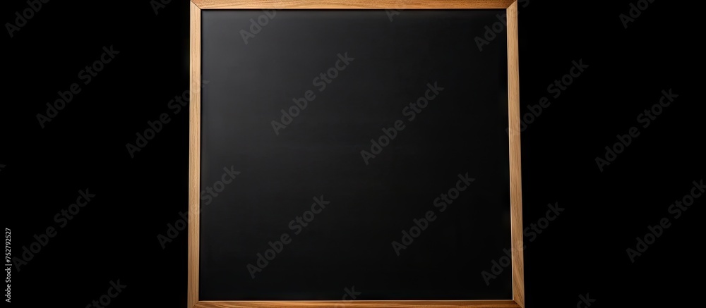 Wall mural Vintage Blackboard with Rustic Wooden Frame - Educational Background for Creative Designs