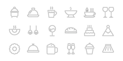 menu restaurant icons set