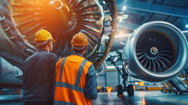 Construction site, aircraft engine, aircraft industry