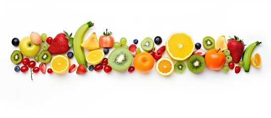 Vibrant Assortment of Fresh Fruits: Citrus, Berries, Tropical Exotics, and More