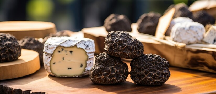 Assorted Chocolates Displayed on a Rustic Wooden Table, Tempting Treats for Indulgence