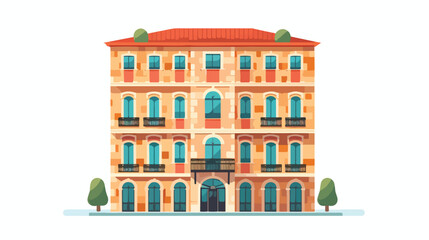 Italian building icon flat vector