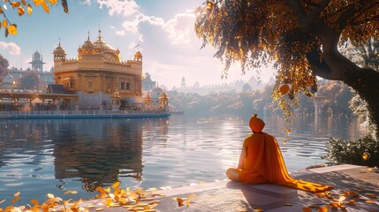Golden Temple by the Water A Serene Sikh Experience Generative AI