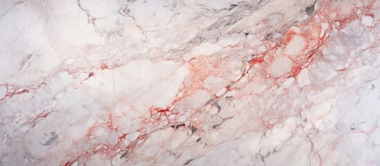 Abstract Red and White Marble Wall with Intricate Geometric Pattern Design