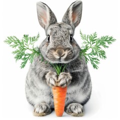 Creative digital illustration of a rabbit with elements of a carrot