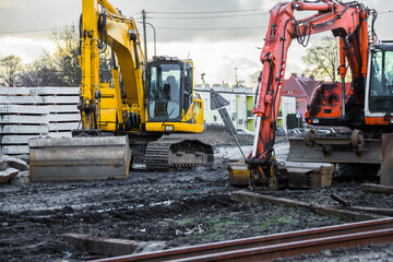 construction machinery on the construction site