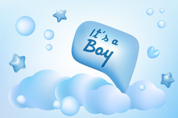 Its a boy invitation template vector illustration design.