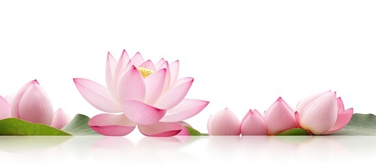 Serene Lotus Flower Blooms Radiate Calmness in a Zen Garden Pond