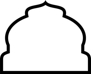Islamic Dome Design Bold Line Outline Linear Black Stroke silhouettes Design pictogram symbol visual illustration