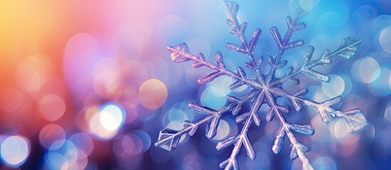 Beautiful Snowflorer Poses on Stylish Blue Background - Winter Fashion Concept