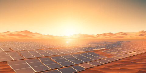solar panel in a desert lying on sand calmful enviornment sunny background - obrazy, fototapety, plakaty