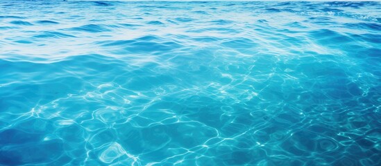 Fototapeta na wymiar Tranquil Blue Ocean Water with Gentle Rippling Waves and Calm Sea Horizon