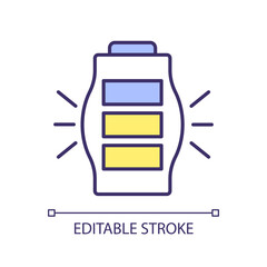 Obraz premium Battery capacity RGB color icon. High energy density. Energy storage device. Uninterruptible power supply. Isolated vector illustration. Simple filled line drawing. Editable stroke