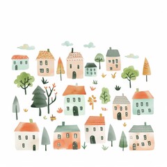 A picture of a bunch of houses and trees