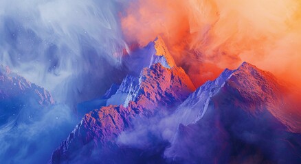 Purple Mountain Majesty A Stunning Sunset View Generative AI - obrazy, fototapety, plakaty