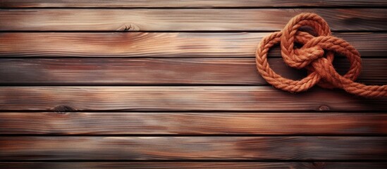 Rough Rope Texture on Weathered Wooden Plank Background, Vintage Nautical Design Element