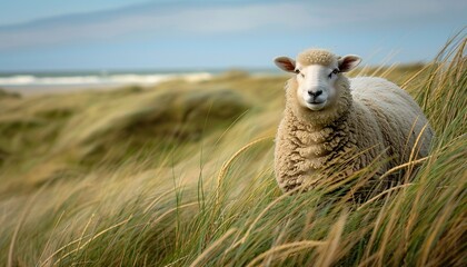 Obraz premium Sheep in the Field A Catchy and Optimized Adobe Stock Title Generative AI