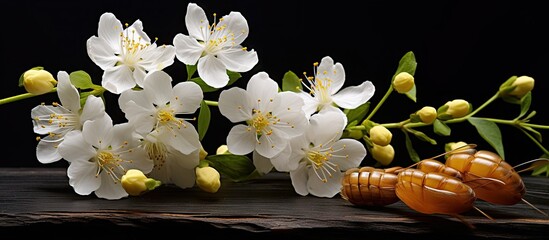 Elegant White Blossoms in Natural Light - Delicate Petals and Fresh Flowers Background