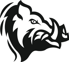 Pig logo Design. Pig Icon, Brave Pig Face vector template. Pig Head design for Logo, Poke hotel icon, Sport Team logo design, Vector Template Illustration. Mascot Brave Animal Logo design for graphic