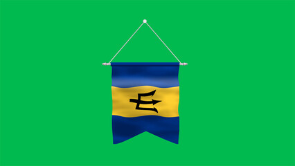 High detailed flag of Barbados. National Barbados flag. North America. 3D illustration.
