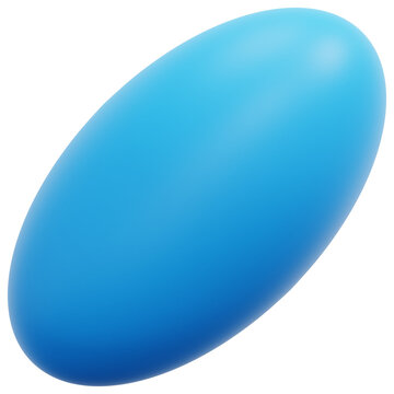ellipsoid 3d render icon illustration