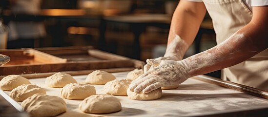 Creative Cooking: Expert Chef Preparing Fresh Doughs in a Modern Kitchen