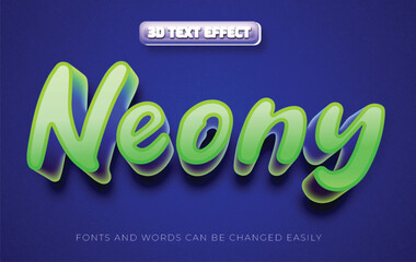 Night life neony 3d editable text effect style