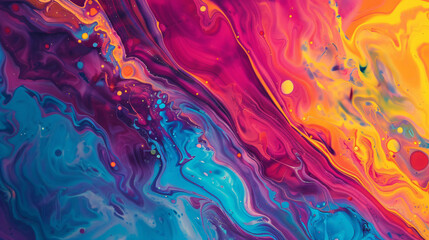 Fototapeta na wymiar Dynamic background made of multicolored paint. 