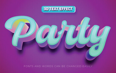 Party fun 3d editable text effect style
