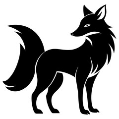Fox animal wildlife Silhouette vector illustration
