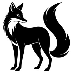 Fox animal wildlife Silhouette vector illustration