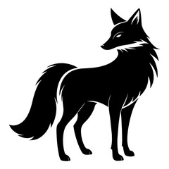 Fox animal wildlife Silhouette vector illustration