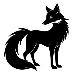 Fox animal wildlife Silhouette vector illustration