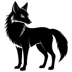 Fox animal wildlife Silhouette vector illustration