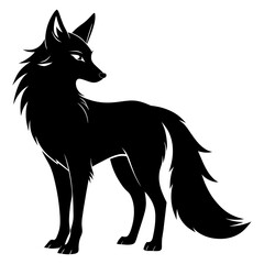 Fox animal wildlife Silhouette vector illustration