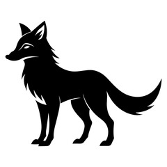 Fox animal wildlife Silhouette vector illustration
