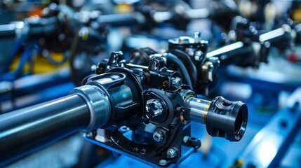Fototapeta premium The oil-coated piston smoothly glided within the cylinder, while the engine roared to life with every gear change in the hardworking car.