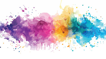 Abstract colorful watercolor on white background. Digital