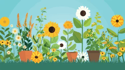 Poster Beautiful flower gardening icon vector illustration © Nobel