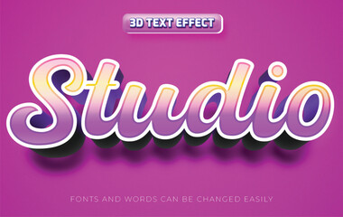 Studio 3d editable text effect style