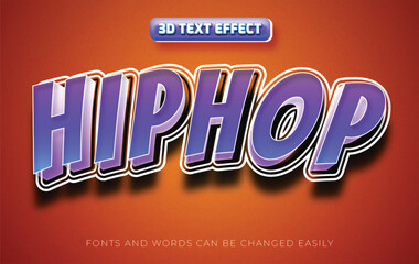 Hiphop music 3d editable text effect style