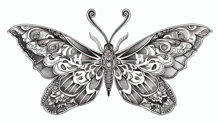 Butterfly doodle new design zentangle inspired art. De