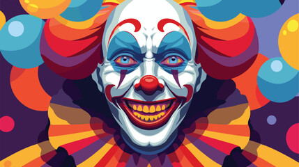 Cheerful Clown. Raster version vector file also includ