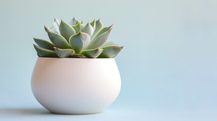 A white vase showcasing a vibrant succulent plant, blending elegance and nature in a harmonious display
