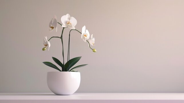A white vase overflowing with white flowers rests gracefully on a table