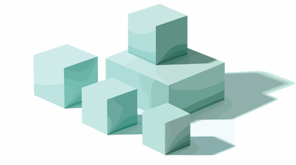 Concept of some light cyan boxes isolated on a white b