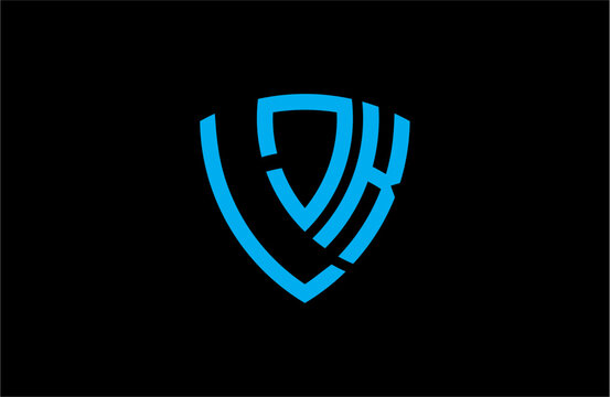 LJK creative letter shield logo design vector icon illustration